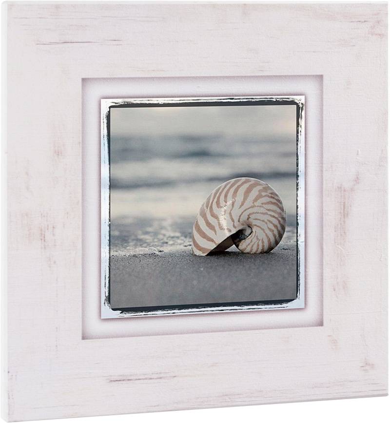 Home affaire Holzbild »Schneckenhaus auf Sand«, 40/40 cm von home affaire