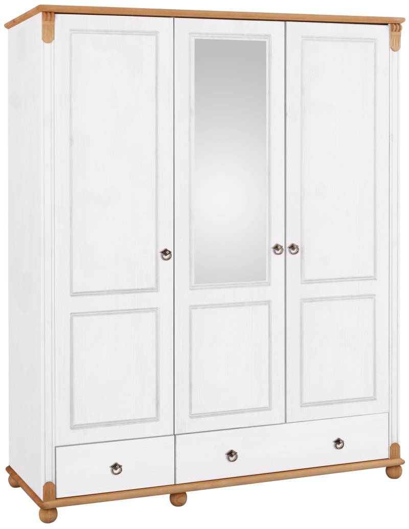 Home affaire Kleiderschrank »Tessin«, Breite 152 cm, Kiefer massiv, mit Spiegel von home affaire