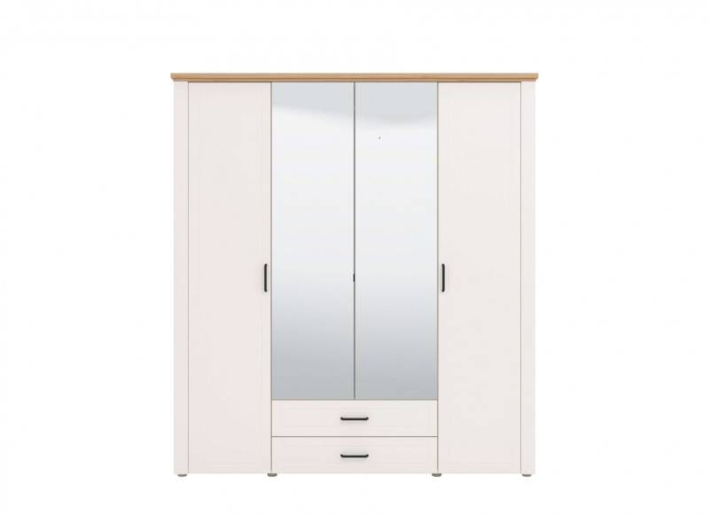 Home affaire Kleiderschrank »Valencia, Schlafzimmerschrank mit Spiegel, 190x210x58cm«, mit kompletter Innenausstattung und 2 Schubladen, FSC®-zertifiziert von home affaire