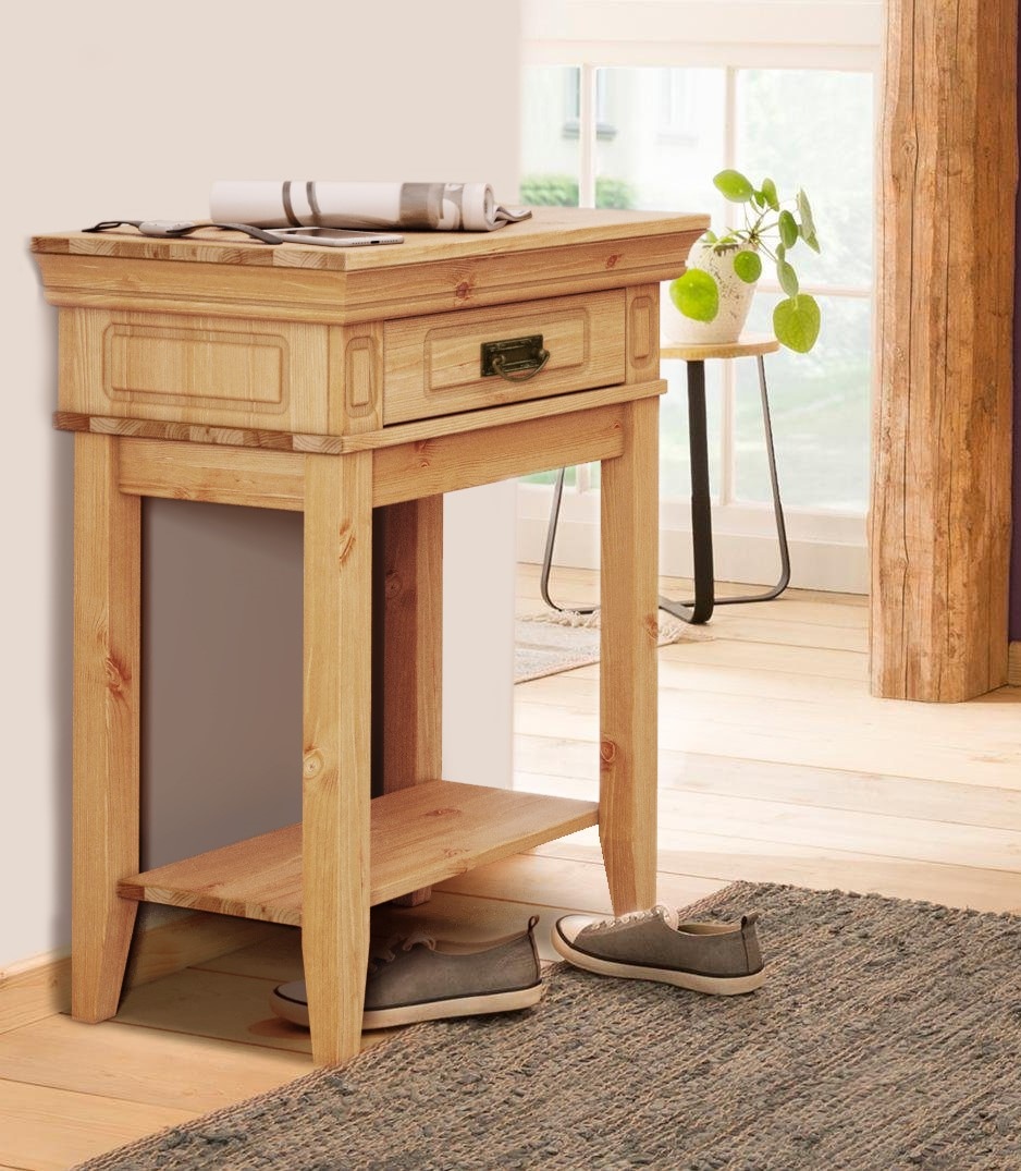 Home affaire Nachttisch »Vinales; Konsolentisch, Beistelltisch ideal für Boxspringbetten«, Aus massiver Kiefer, mit Fräsungen Home affaire Nachttisch »Vinales; Konsolentisch, Beistelltisch ideal für Boxspringbetten«, Aus massiver Kiefer, mit Fräsungen von home affaire