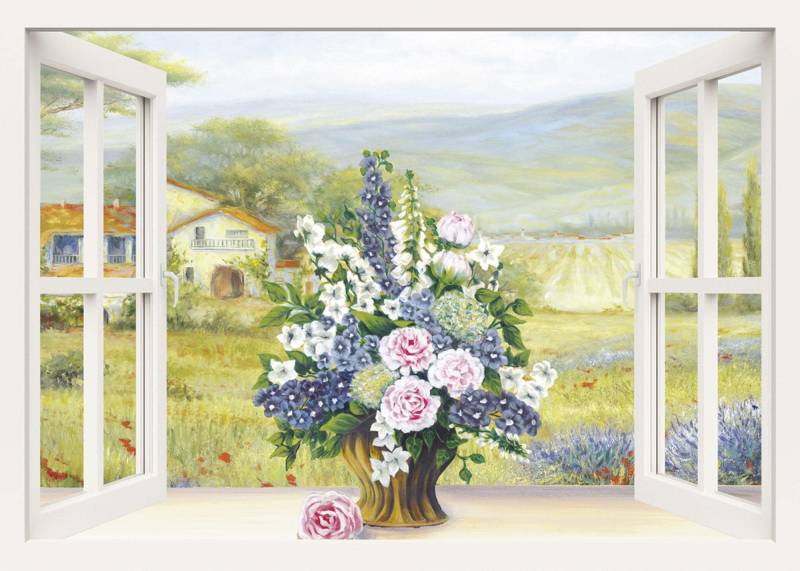 Home affaire Leinwandbild »Heins, A.: Blumenbouquet am weissen Fenster«, 100/70 cm von home affaire