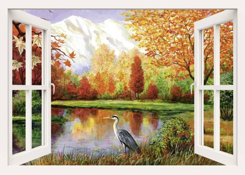 Home affaire Leinwandbild »S., A.: Herbst am See«, 100/70 cm von home affaire