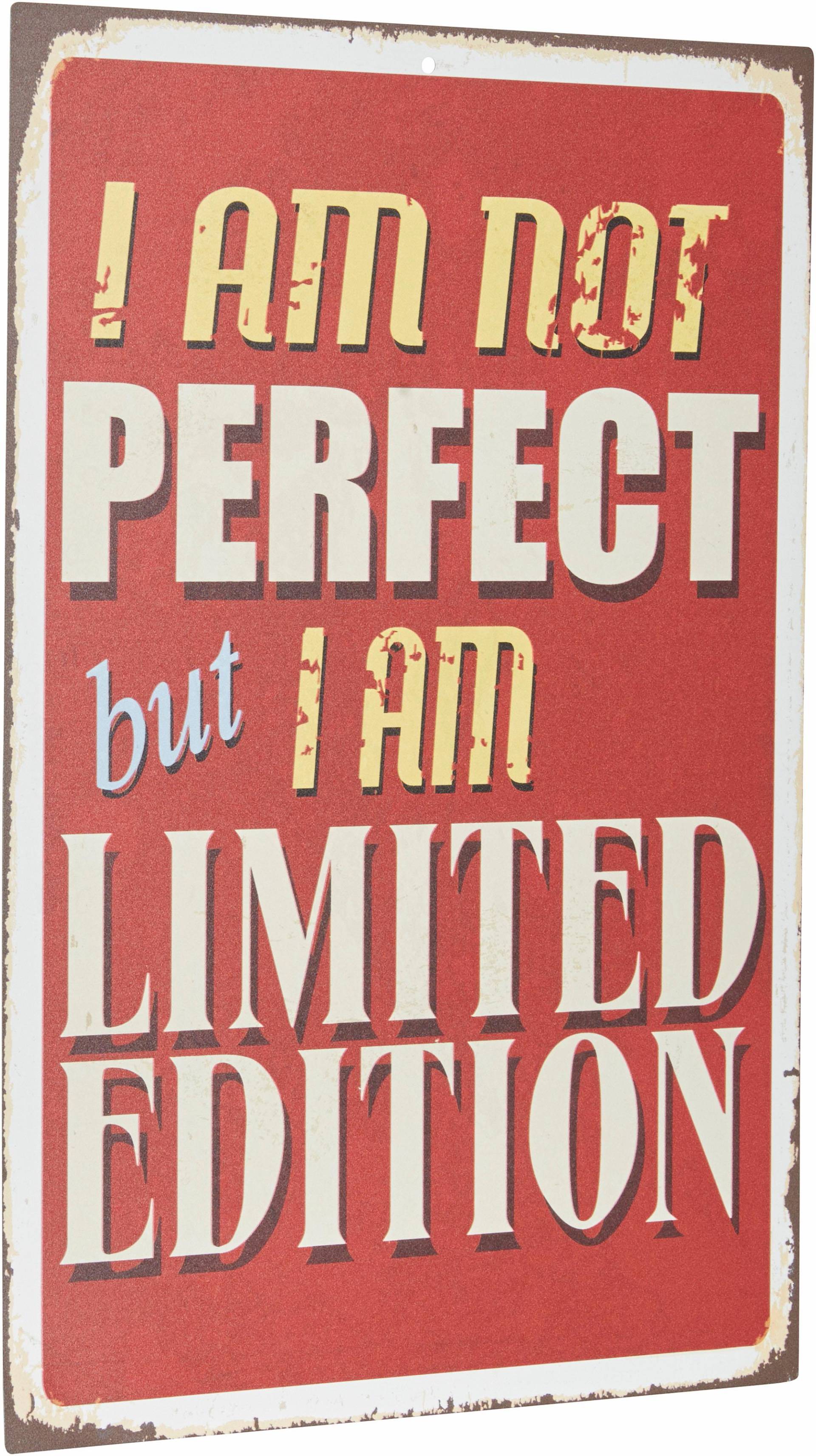 Home affaire Metallbild »I am not perfect …«, Masse (B/H): ca. 20/30 cm von home affaire