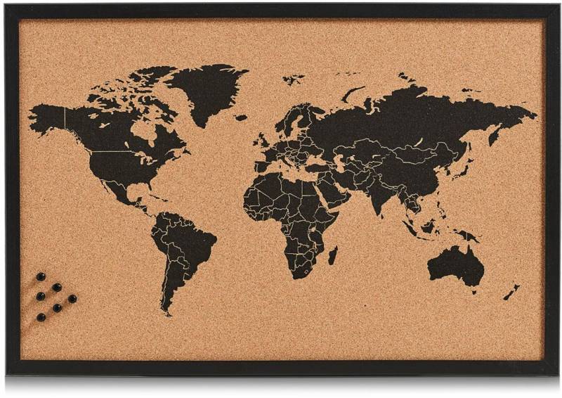 Zeller Present Pinnwand »World«, Memoboard, aus Kork, Motiv Weltkarte von Zeller Present