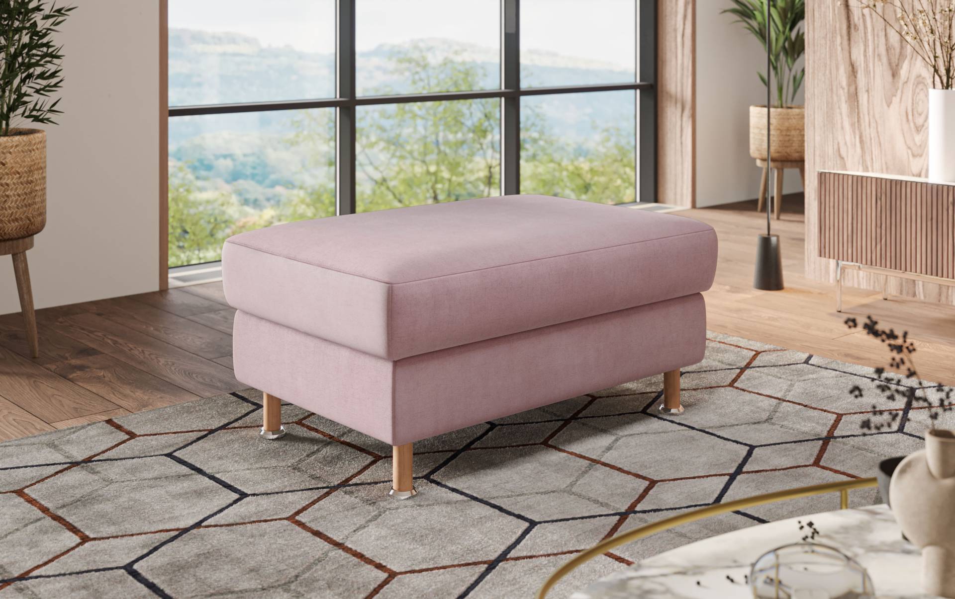 Home affaire Polsterhocker »Calypso«, Holzfuesse mit Metallteller Home affaire Polsterhocker »Calypso«, Holzfuesse mit Metallteller von home affaire