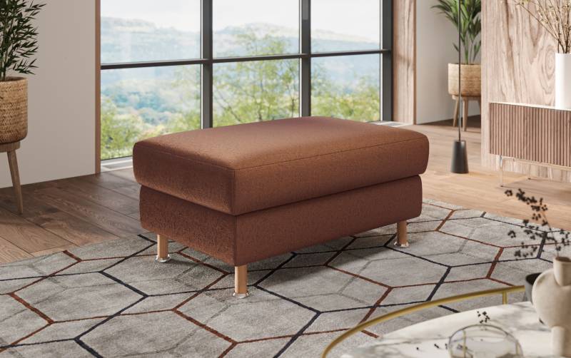 Home affaire Polsterhocker »Calypso«, Holzfuesse mit Metallteller von home affaire
