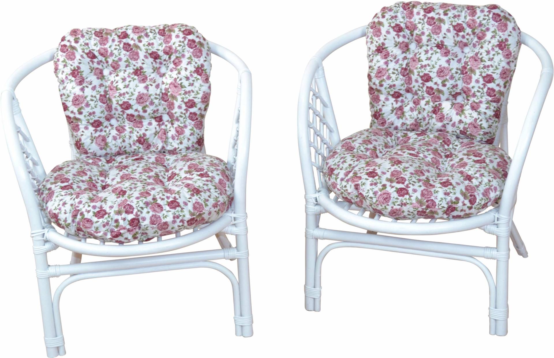 Home affaire Rattanstuhl »Rattansessel«, 2erSet aus Rattan mit Kissenauflage, im Röschendessin, Breite 66 cm Home affaire Rattanstuhl »Rattansessel«, 2erSet aus Rattan mit Kissenauflage, im Röschendessin, Breite 66 cm von home affaire