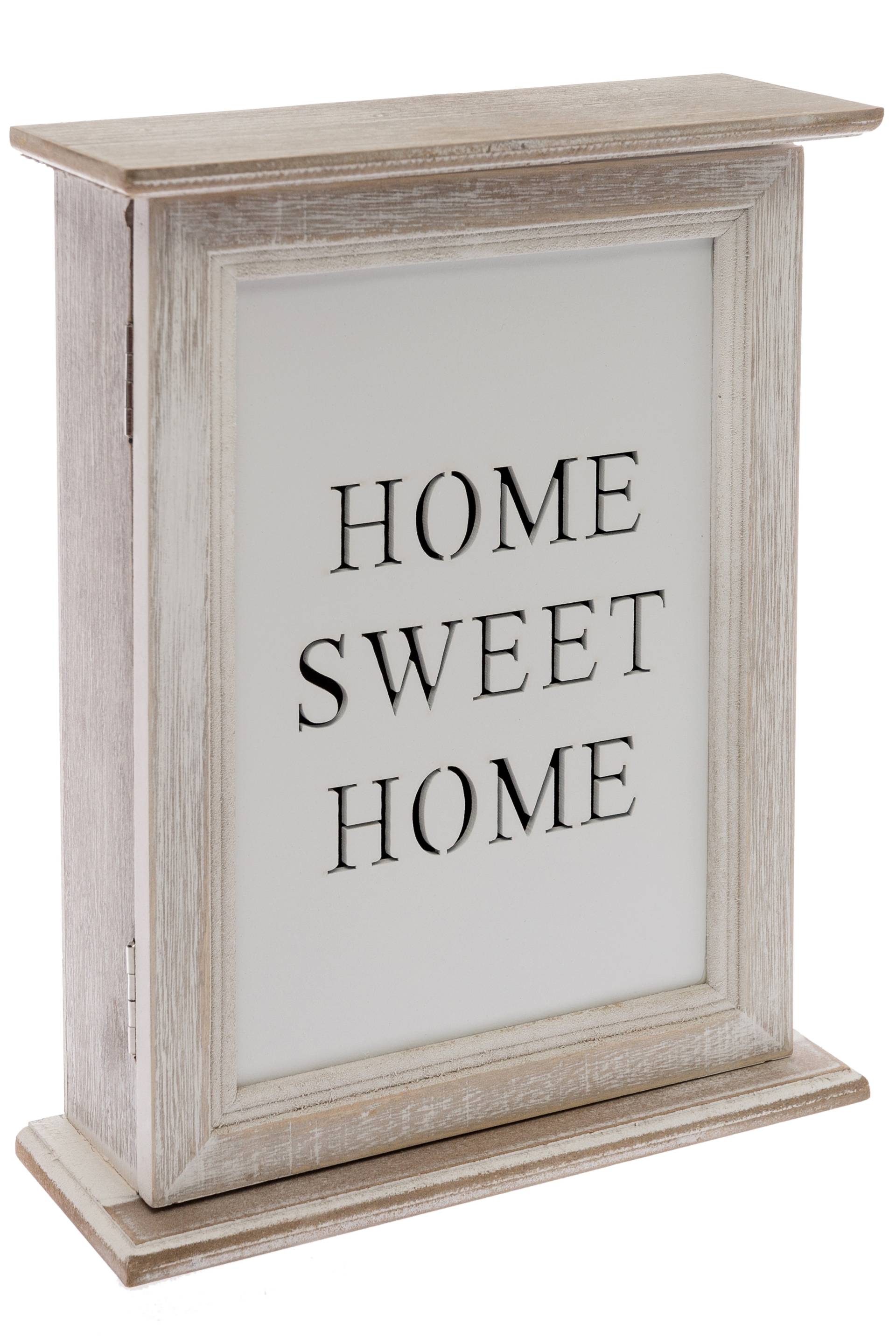 Home affaire Schlüsselkasten »Home Sweet Home, weiss«, mit 6 Haken & Schriftzug, Shabby Optik von home affaire