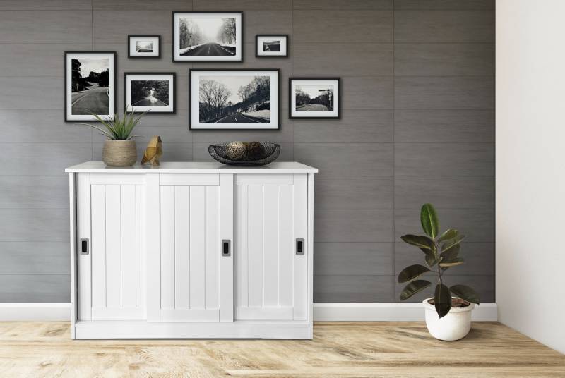 Home affaire Schuhkommode »Nekso«, aus MDF, 3 Schiebetüren, Breite 118 cm, FSC®-zertifiziert von home affaire