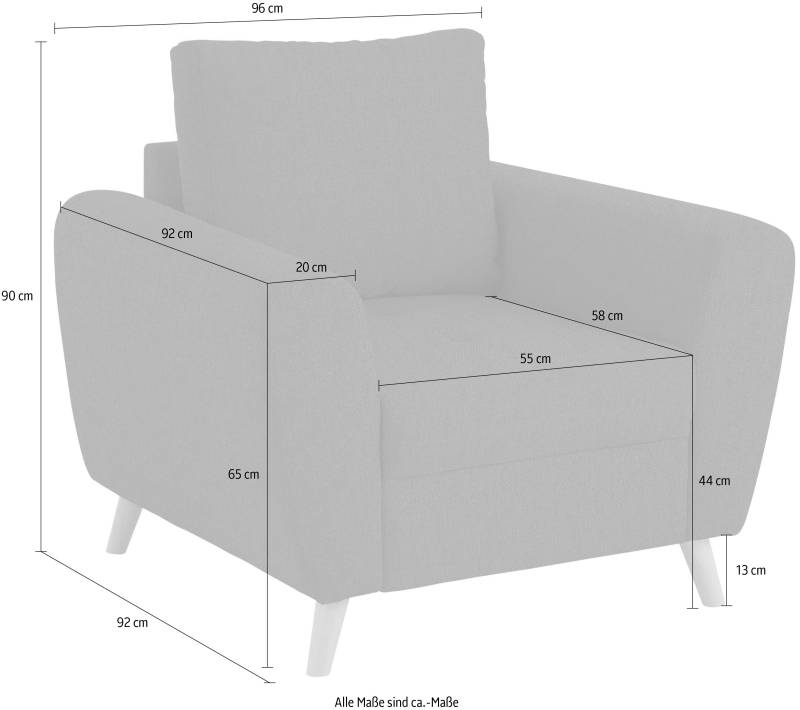 Home affaire Sessel »Blackburn II«, Passend zu der Garnitur, mit Kaltschaumpolsterung bis 140 kg belastbar von home affaire