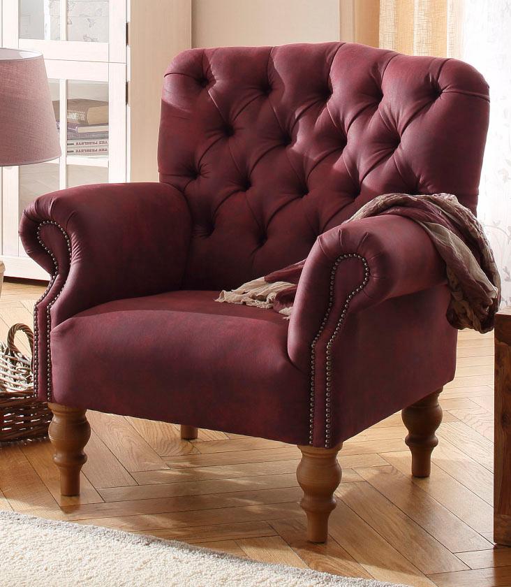 Home affaire Sessel »Lord«, mit echter Chesterfield-Knopfheftung und Ziernägeln von home affaire