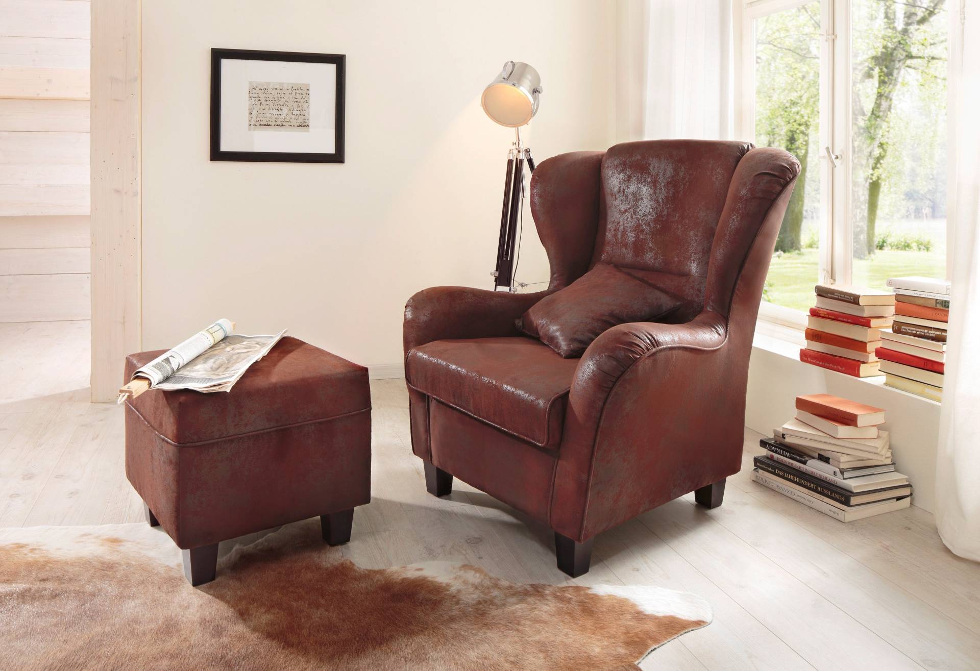 Home affaire Ohrensessel »Oliver«, Ohrensess,mit Hocker,Zierkissen,Klassische Form Home affaire Ohrensessel »Oliver«, Ohrensess,mit Hocker,Zierkissen,Klassische Form von home affaire