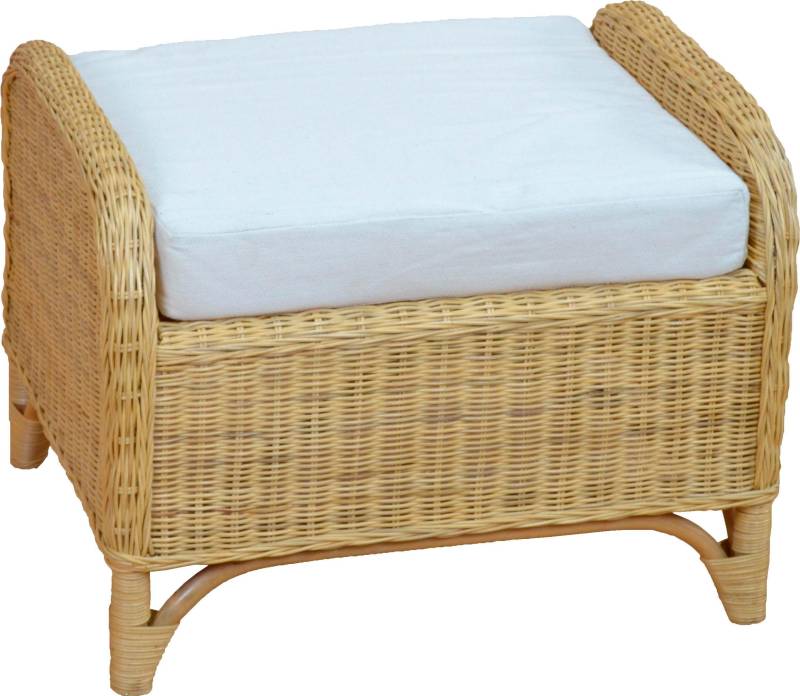 Home affaire Sitzhocker »Frieda«, (Rattanhocker mit Kissenauflage), mit Kissenauflage von home affaire