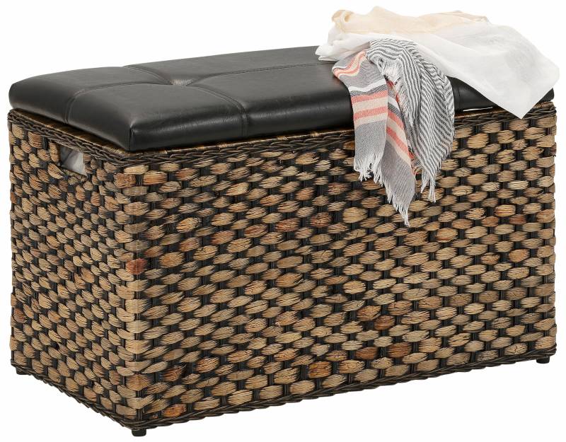 Home affaire Sitztruhe »Wittfield«, aus geflochtenem Rattan, mit Stoffeinsatz im Innenfach, Breite 75 cm von home affaire