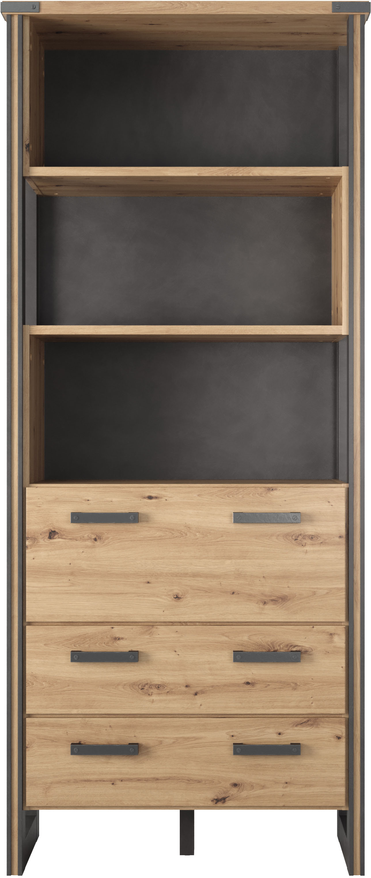 Home affaire Stauraumschrank »Mia«, (1 St.), Bücherregal in matter Echtholzoptik - Masse (B/T/H) 89/42/212 cm von home affaire