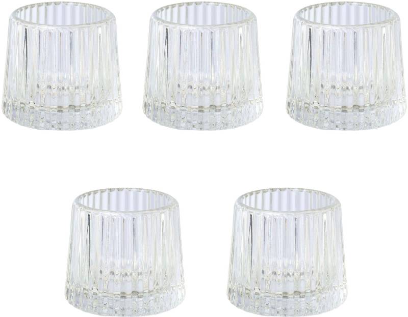 Home affaire Teelichthalter »Kerzenhalter Lunery«, (Set, 5 St.), aus hochwertigem Glas von home affaire