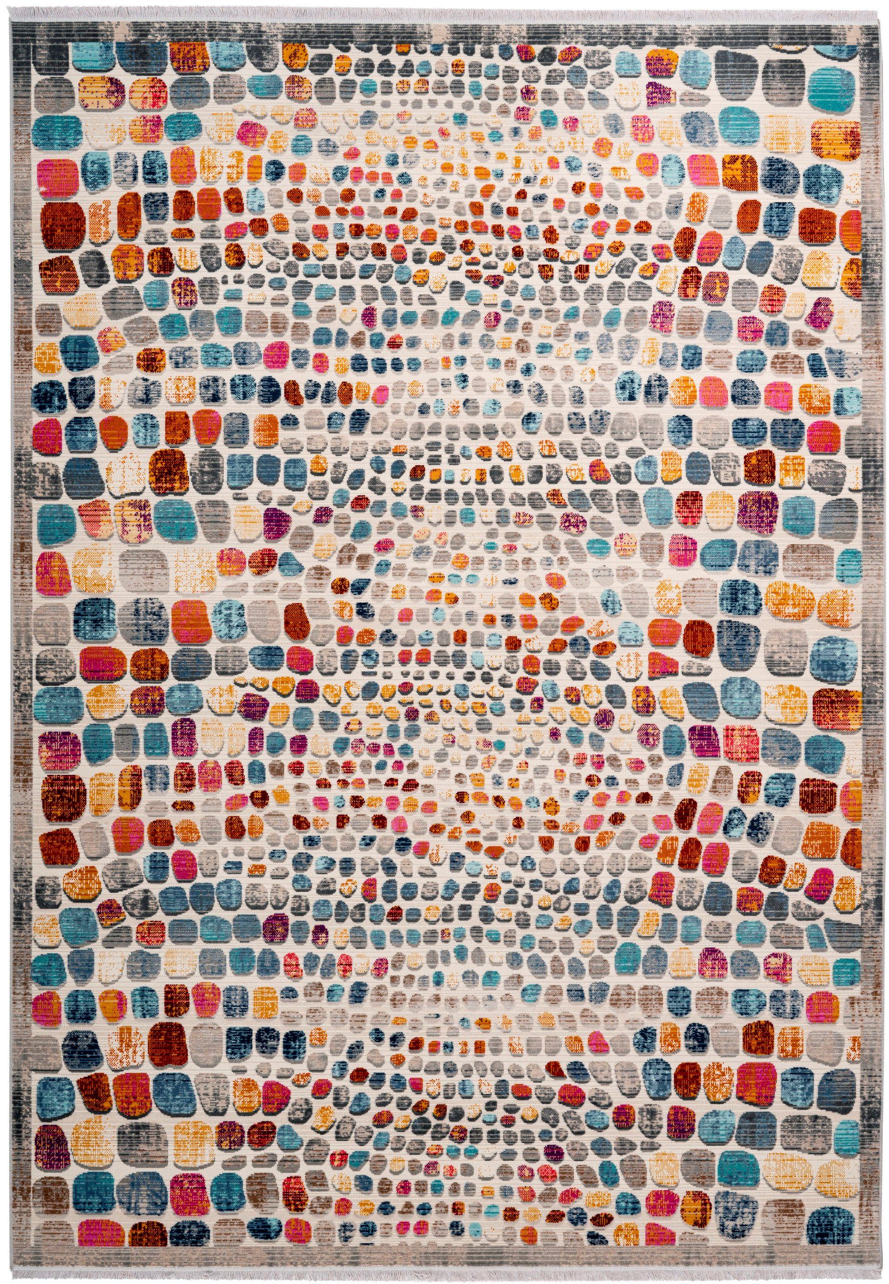 Home affaire Teppich »Benji«, rechteckig, 5 mm Höhe, farbenfrohes Mosaik-Muster, Kurzflor, mit Fransen Home affaire Teppich »Benji«, rechteckig, 5 mm Höhe, farbenfrohes Mosaik-Muster, Kurzflor, mit Fransen von home affaire