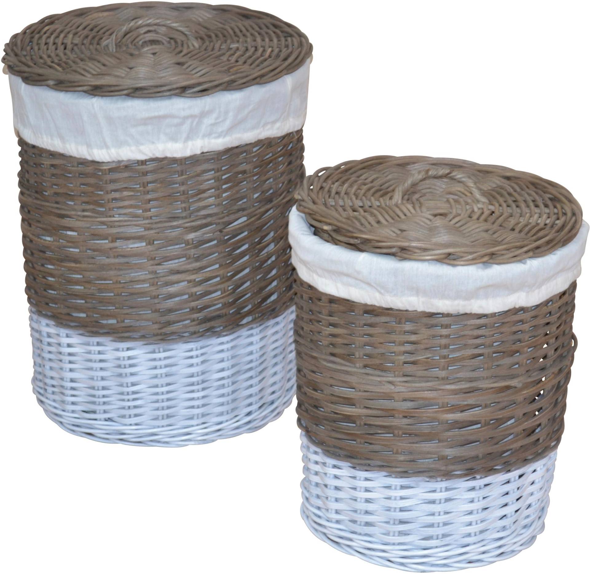 Home affaire Wäschekorb, (Set, 2 St.), aus Rattan, Höhe ca. 60 cm von home affaire