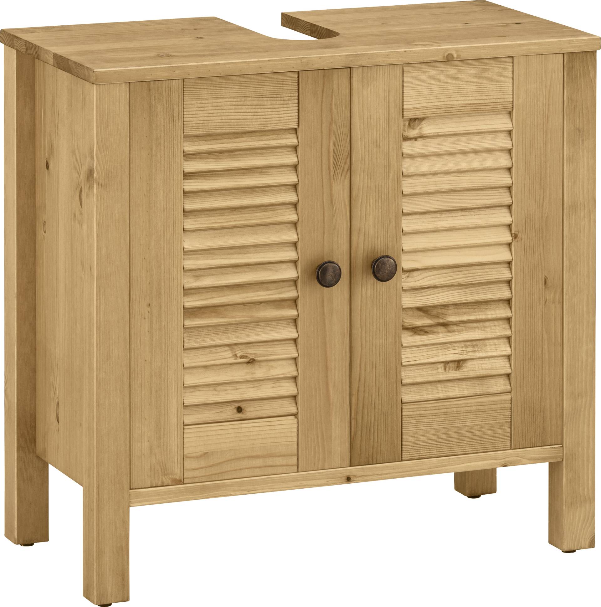 Home affaire Waschbeckenunterschrank »Ayanna«, aus Massivholz, FSC®, Lamellenfront, Höhe 57 cm, Breite 59 cm von home affaire