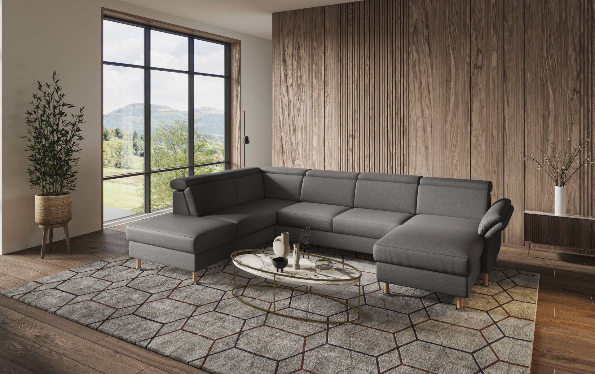 Home affaire Wohnlandschaft »Calypso U-Form«, wahlweise mit motorischer Relaxfunktion Home affaire Wohnlandschaft »Calypso U-Form«, wahlweise mit motorischer Relaxfunktion von home affaire