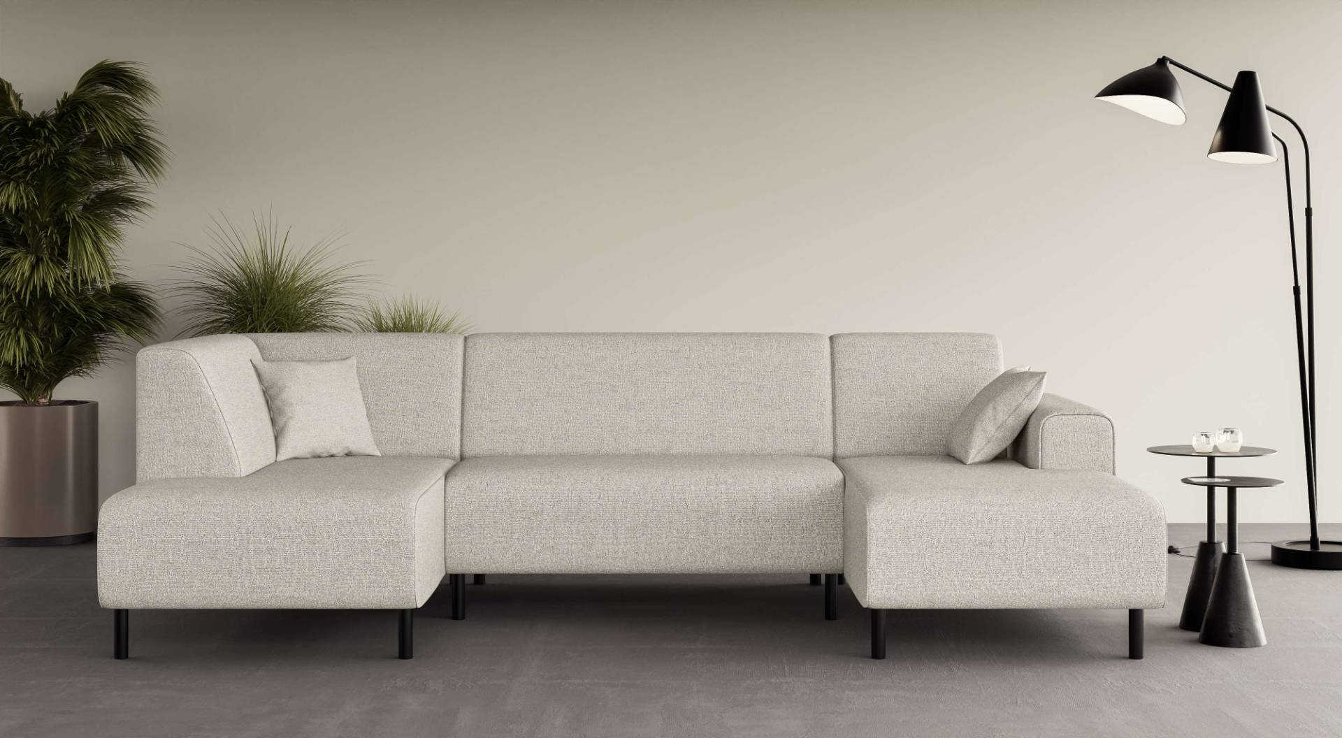 Home affaire Wohnlandschaft »Wohnlandschaft Arros U-Form, mit Wellenunterfederung«, incl. loser Zierkissen, Masse B/T/H: 300/163/81 cm, auch in Cord Home affaire Wohnlandschaft »Wohnlandschaft Arros U-Form, mit Wellenunterfederung«, incl. loser Zierkissen, Masse B/T/H: 300/163/81 cm, auch in Cord von home affaire
