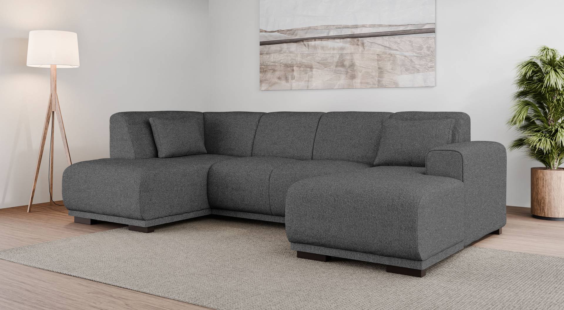 Home affaire Wohnlandschaft »Wohnlandschaft Bornholm mit Recamiere rechts/links bestellbar«, U-Form mit Wellenunterfederung, Masse B/T/H: 300/162/85 cm Home affaire Wohnlandschaft »Wohnlandschaft Bornholm mit Recamiere rechts/links bestellbar«, U-Form mit Wellenunterfederung, Masse B/T/H: 300/162/85 cm von home affaire