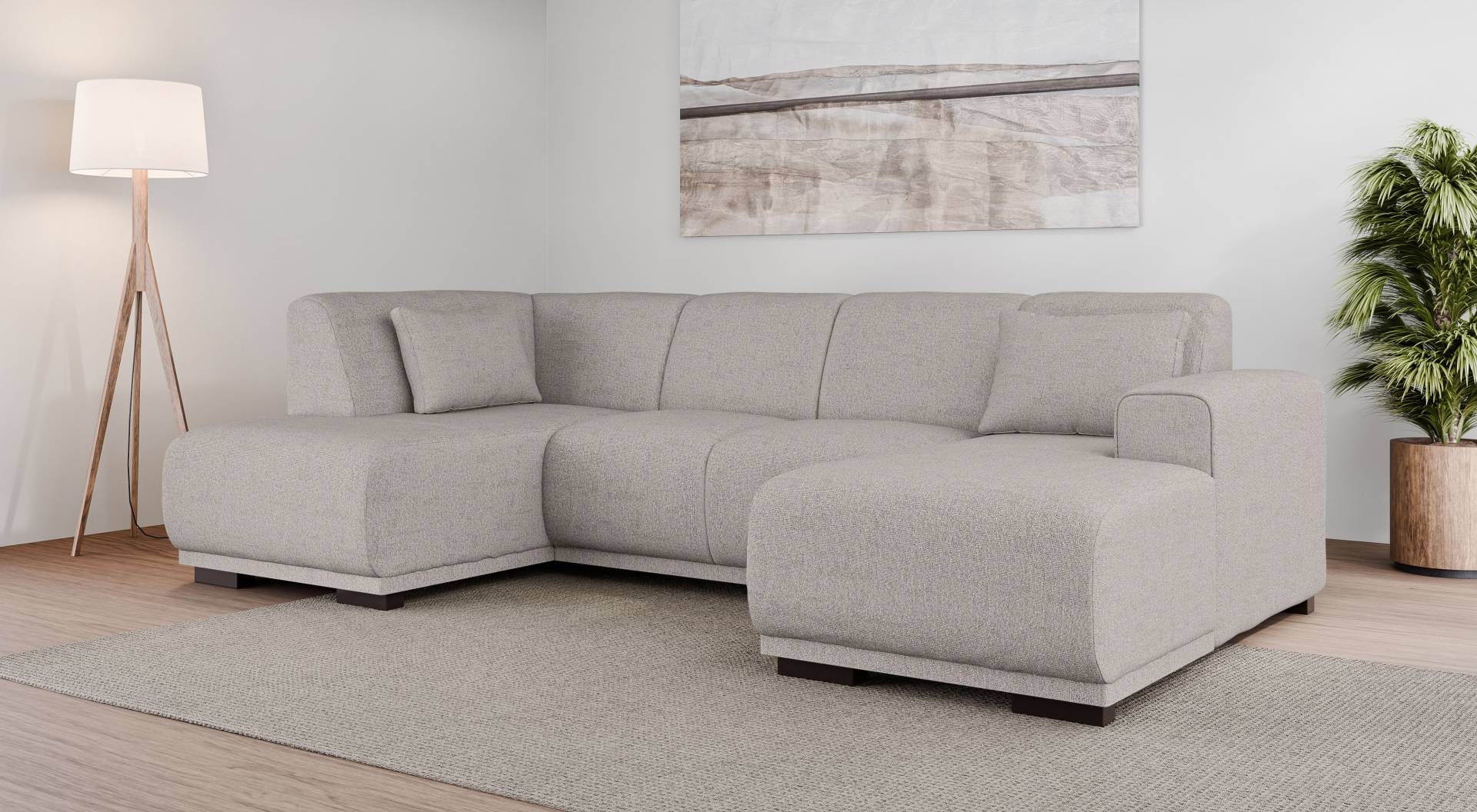 Home affaire Wohnlandschaft »Wohnlandschaft Bornholm mit Recamiere rechts/links bestellbar«, U-Form mit Wellenunterfederung, Masse B/T/H: 300/162/85 cm Home affaire Wohnlandschaft »Wohnlandschaft Bornholm mit Recamiere rechts/links bestellbar«, U-Form mit Wellenunterfederung, Masse B/T/H: 300/162/85 cm von home affaire