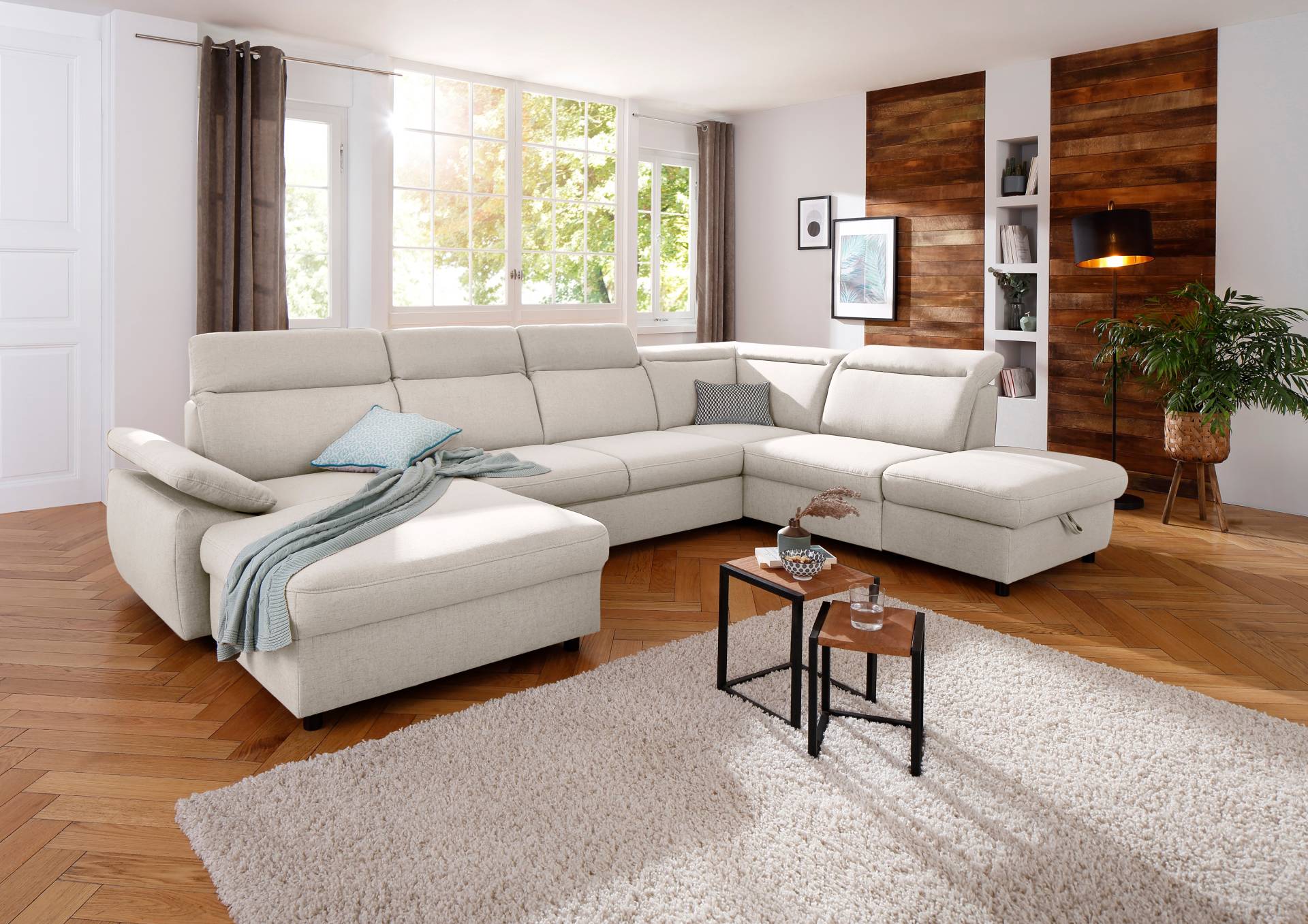 Home affaire Wohnlandschaft »Mauritius U-Form«, mit Kopfteil- und Armlehnverstellung, wahlweise mit Bettfunktion Home affaire Wohnlandschaft »Mauritius U-Form«, mit Kopfteil- und Armlehnverstellung, wahlweise mit Bettfunktion von home affaire