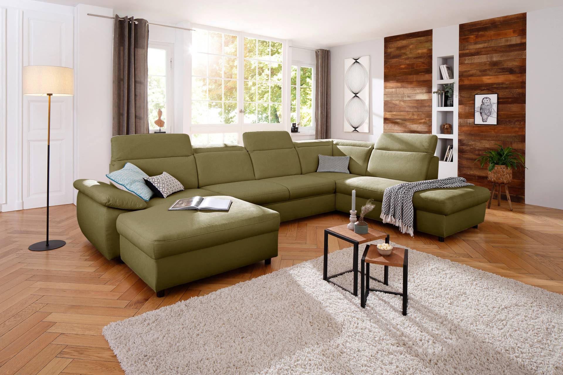 Home affaire Wohnlandschaft »Mauritius U-Form«, mit Kopfteil- und Armlehnverstellung, wahlweise mit Bettfunktion Home affaire Wohnlandschaft »Mauritius U-Form«, mit Kopfteil- und Armlehnverstellung, wahlweise mit Bettfunktion von home affaire