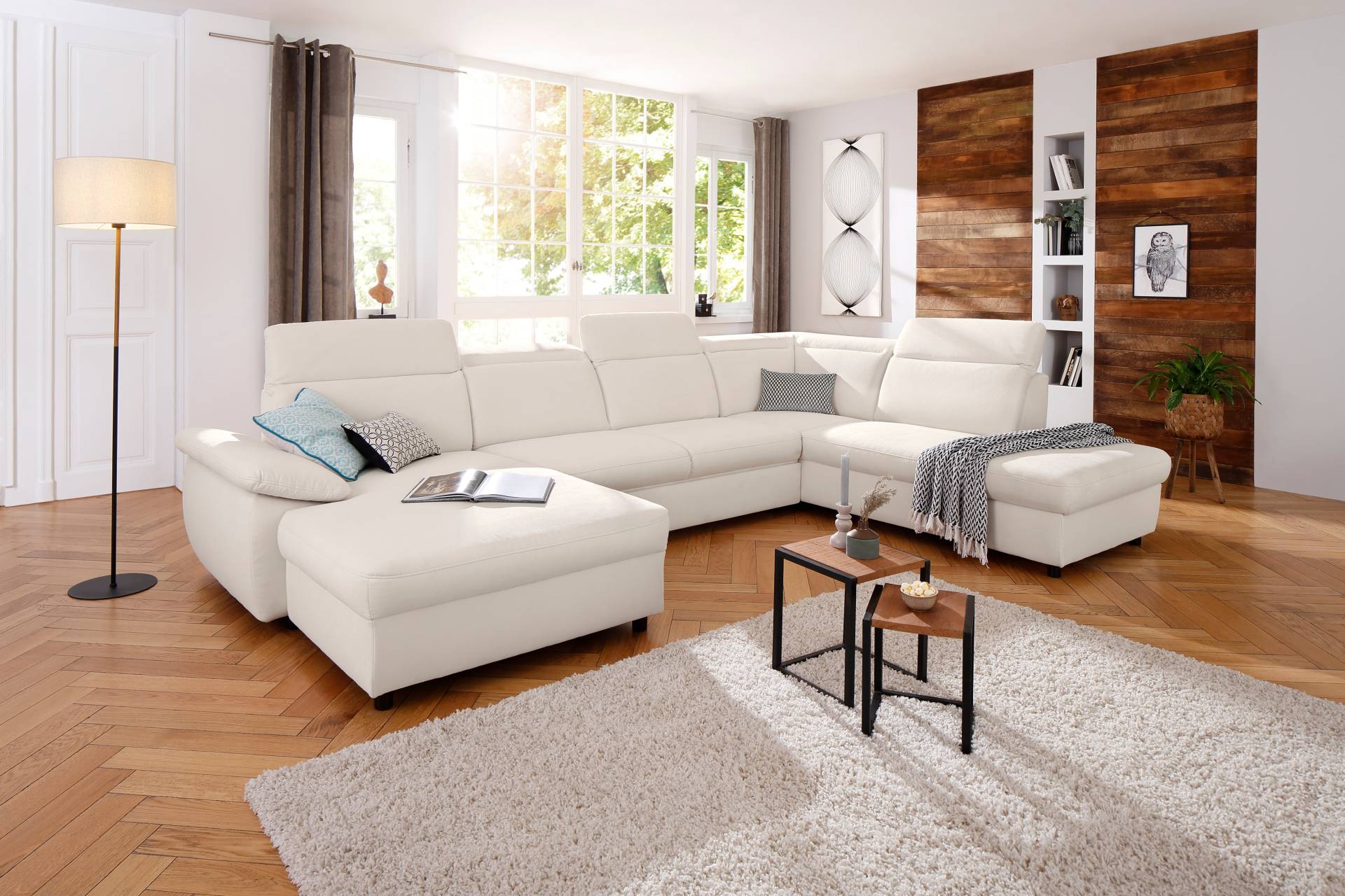 Home affaire Wohnlandschaft »Mauritius U-Form«, mit Kopfteil- und Armlehnverstellung, wahlweise mit Bettfunktion Home affaire Wohnlandschaft »Mauritius U-Form«, mit Kopfteil- und Armlehnverstellung, wahlweise mit Bettfunktion von home affaire