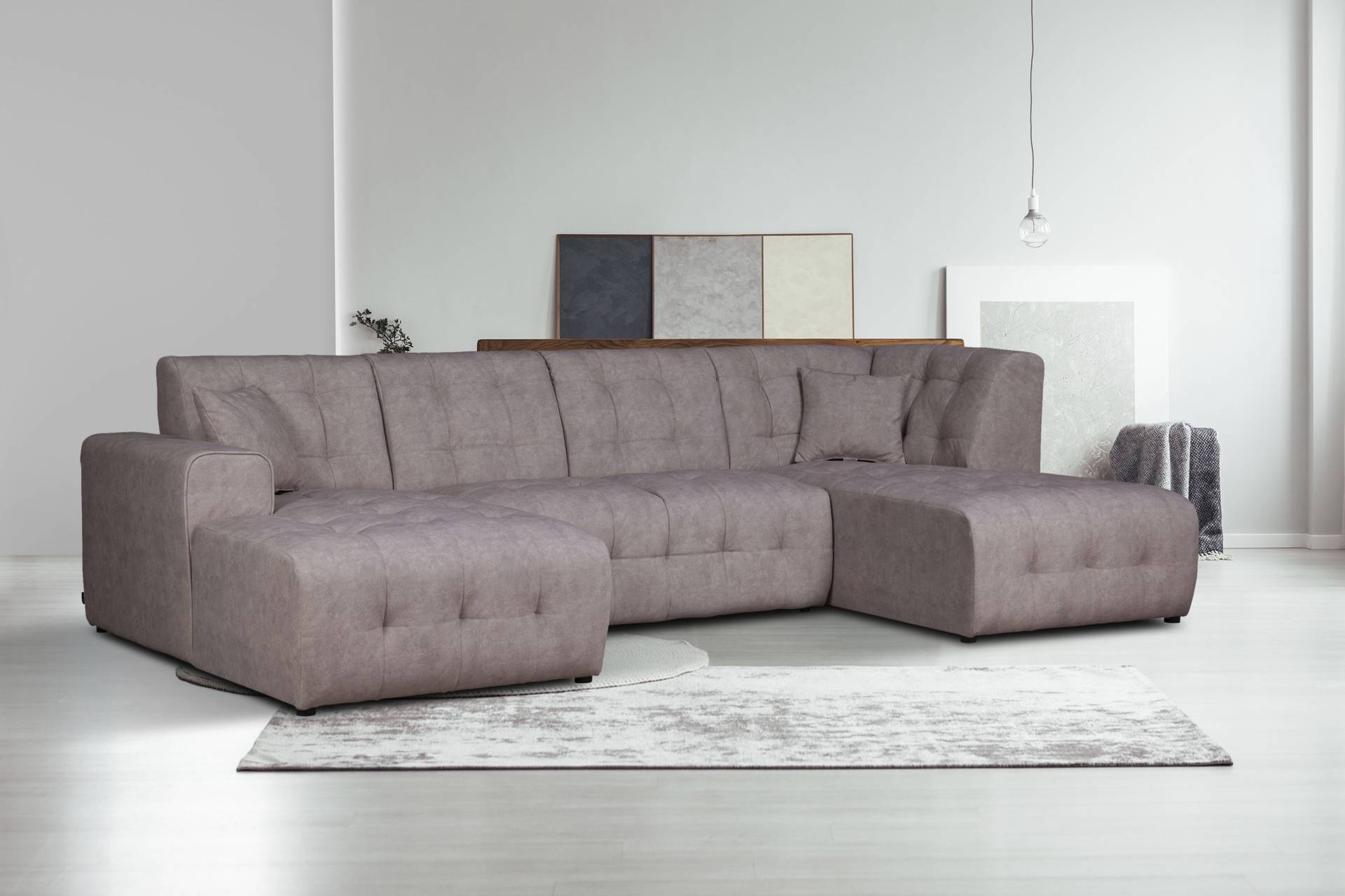 Home affaire Wohnlandschaft »Nosia U-Form«, incl. 2 Zierkissen, mit feiner Steppung Home affaire Wohnlandschaft »Nosia U-Form«, incl. 2 Zierkissen, mit feiner Steppung von home affaire