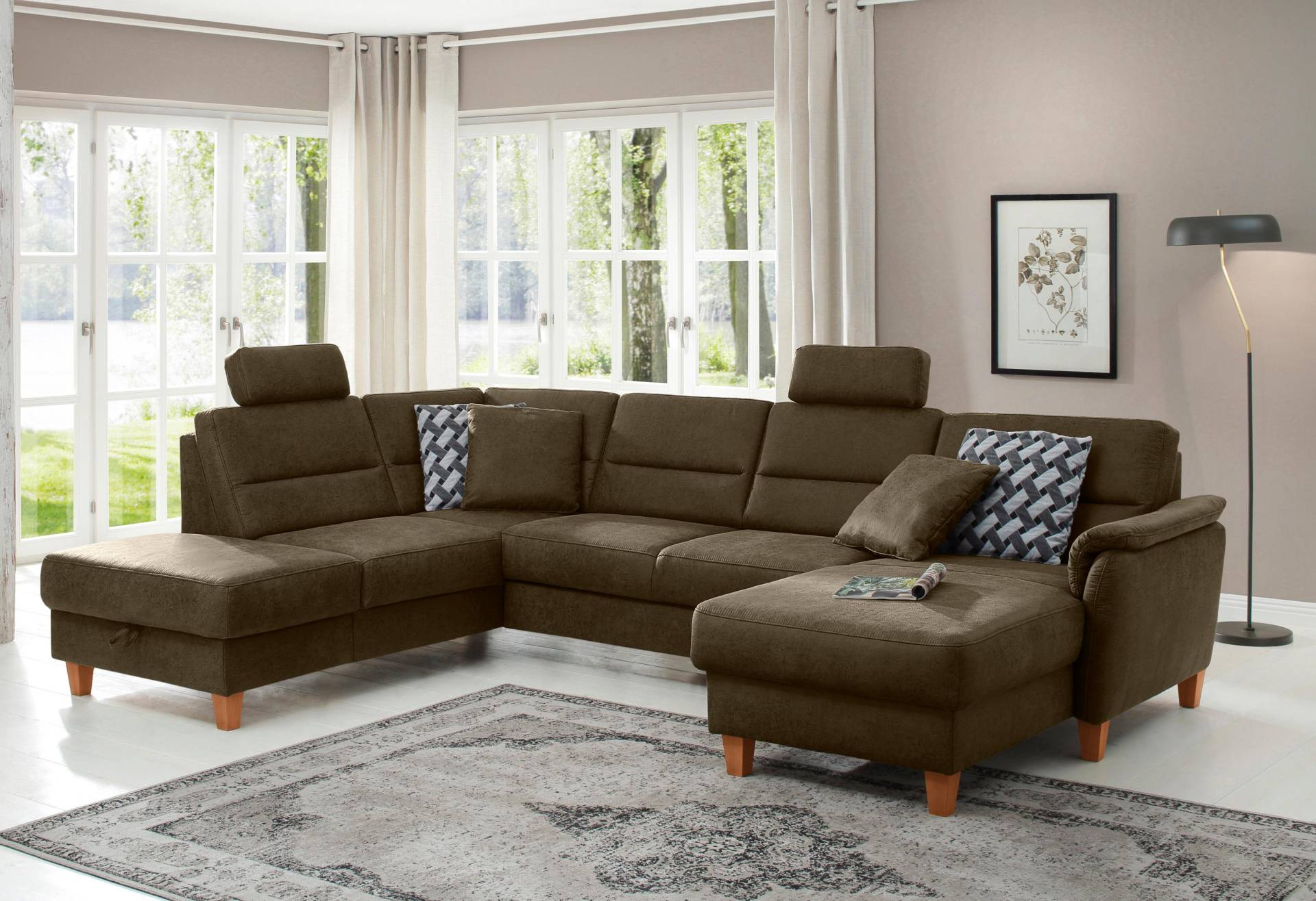 Home affaire Wohnlandschaft »Palmera U-Form«, Federkern, wahlweise mit Bettfunktion und mit/ohne Stauraum Home affaire Wohnlandschaft »Palmera U-Form«, Federkern, wahlweise mit Bettfunktion und mit/ohne Stauraum von home affaire