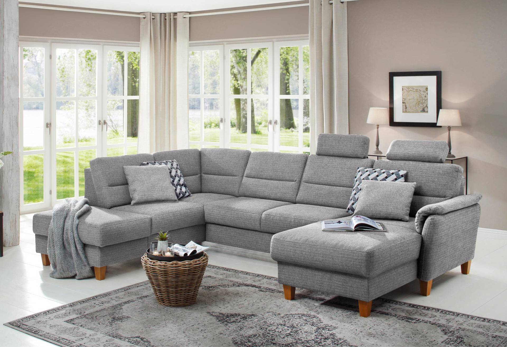 Home affaire Wohnlandschaft »Palmera U-Form«, Federkern, wahlweise mit Bettfunktion und mit/ohne Stauraum Home affaire Wohnlandschaft »Palmera U-Form«, Federkern, wahlweise mit Bettfunktion und mit/ohne Stauraum von home affaire