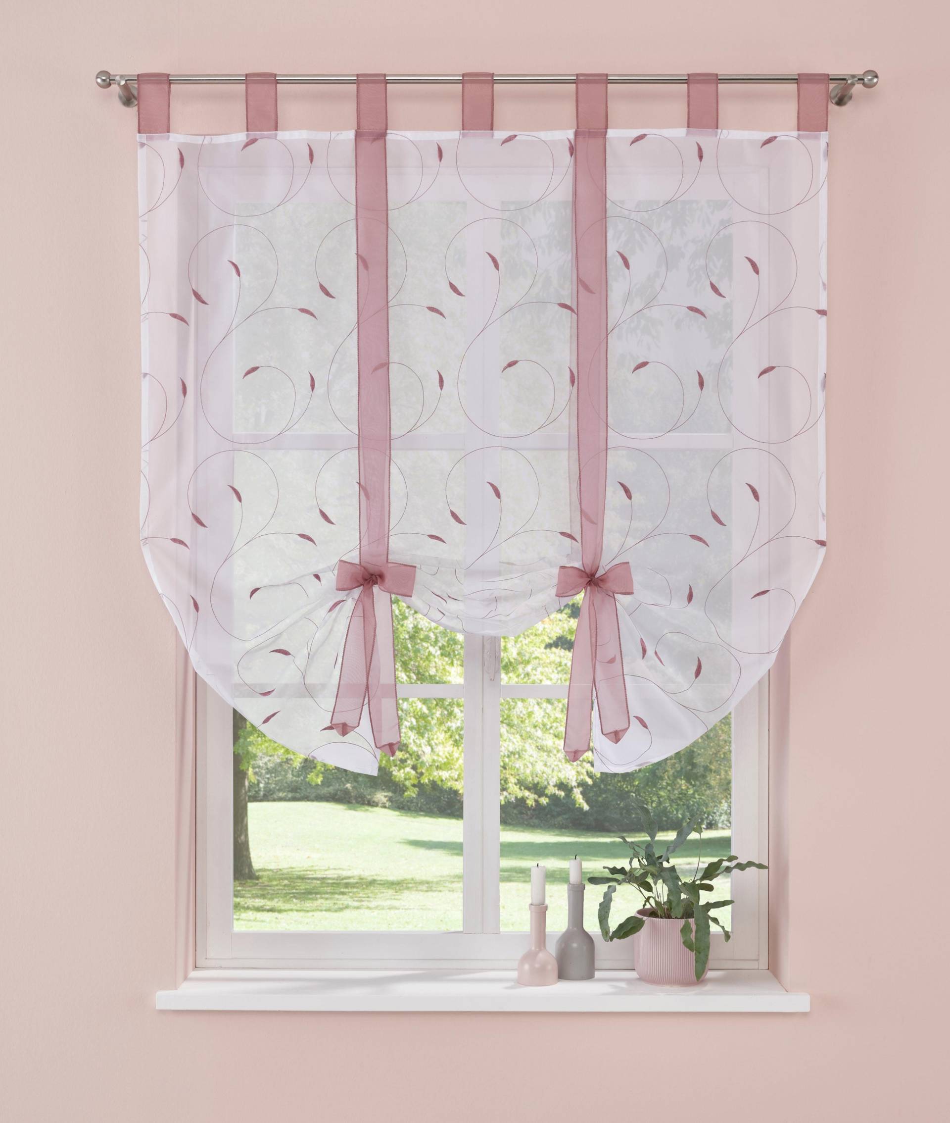 my home Raffrollo »Clara«, mit Schlaufen, transparent, Polyester, Schlaufen, Stickerei my home Raffrollo »Clara«, mit Schlaufen, transparent, Polyester, Schlaufen, Stickerei von My Home