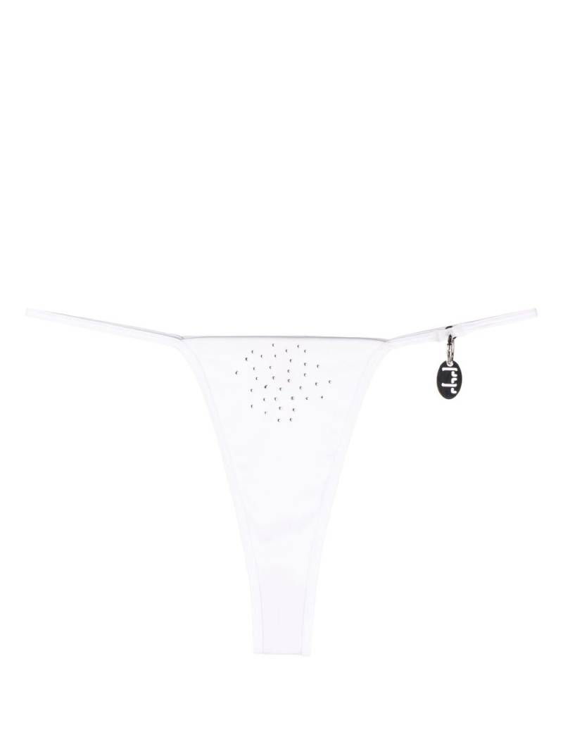 hrh crystal-embellished high bikini bottoms - White von hrh