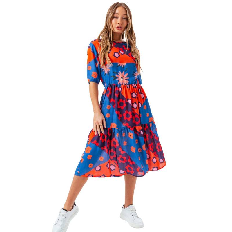 Floral Slice Kleid Damen Blau Bunt 30 von hype