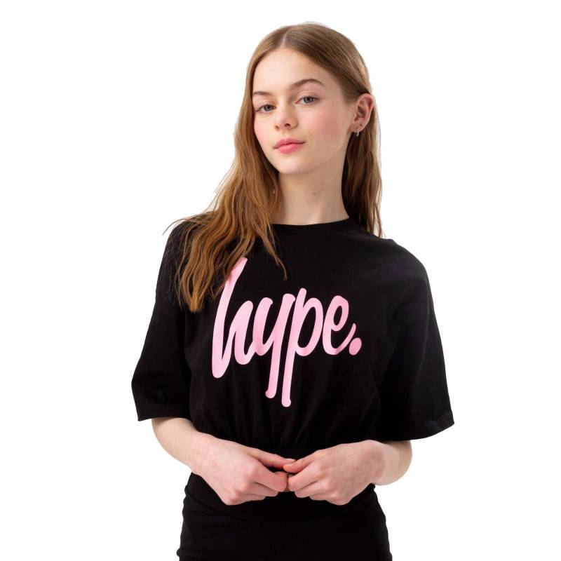 Kurzes Tshirt Elastischer Bund Mädchen Schwarz 176 von hype