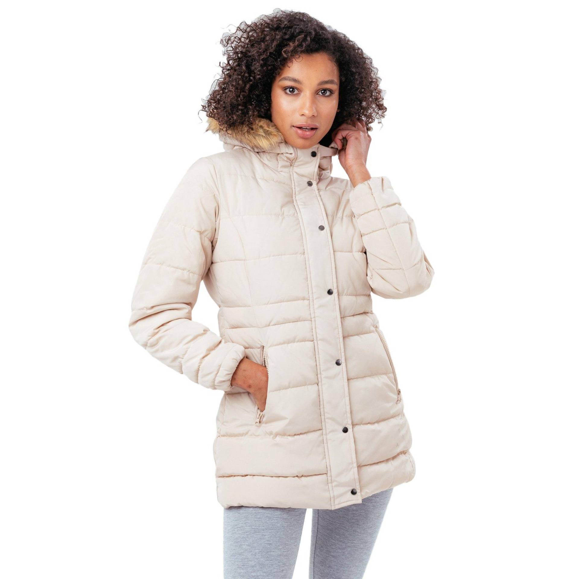 Mantel Wattiert Damen Beige 38 von hype