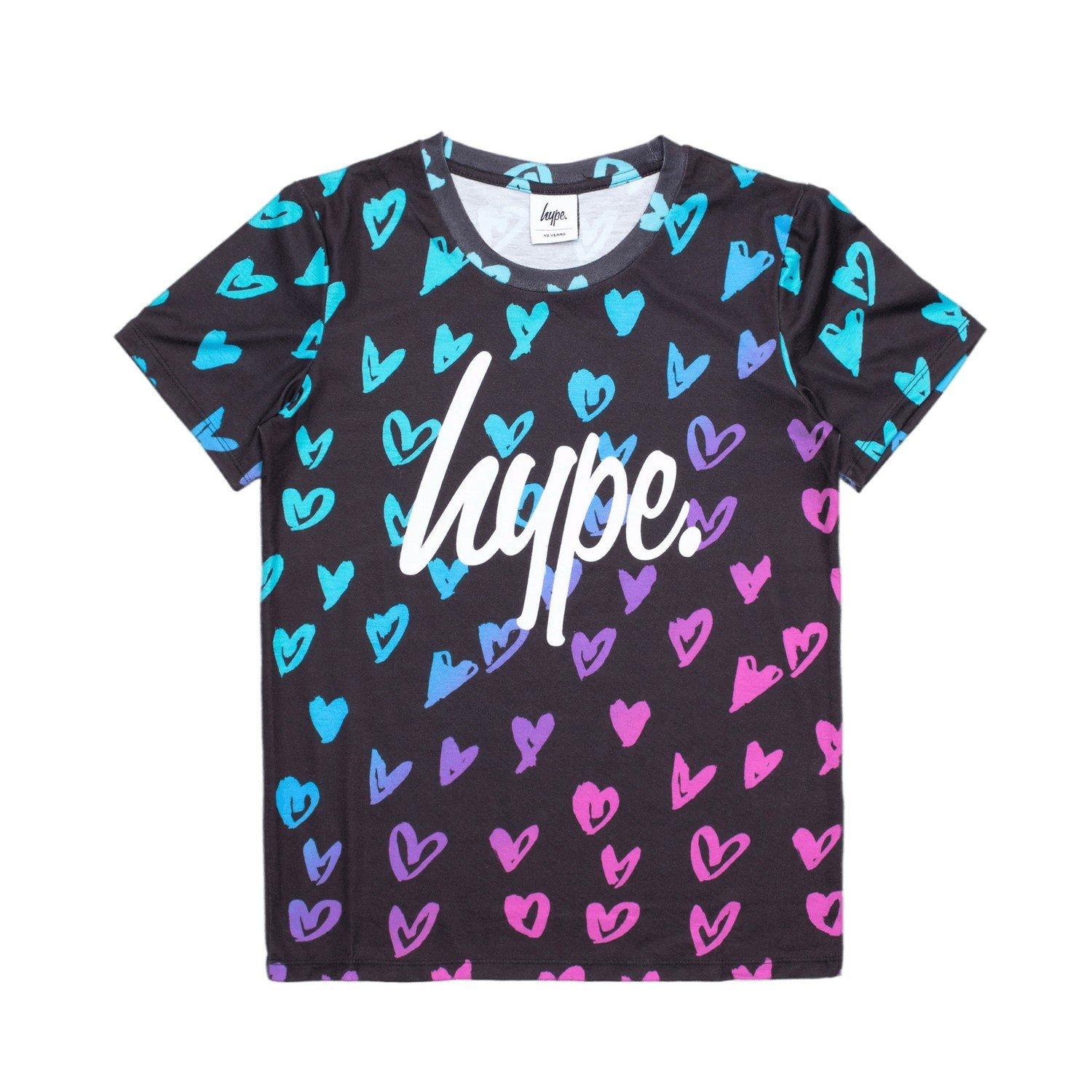 Scribble Heart Tshirt Mädchen Schwarz 170 von hype