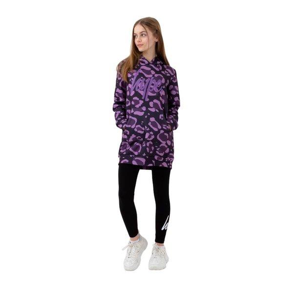 Leopard Kapuzenpullover, Lang Mädchen Lila 104 von hype