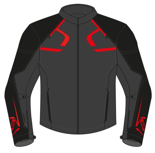 iXS Sport SO Jacke Moto Dynamic - grey-black-red (Grösse: L) von iXS