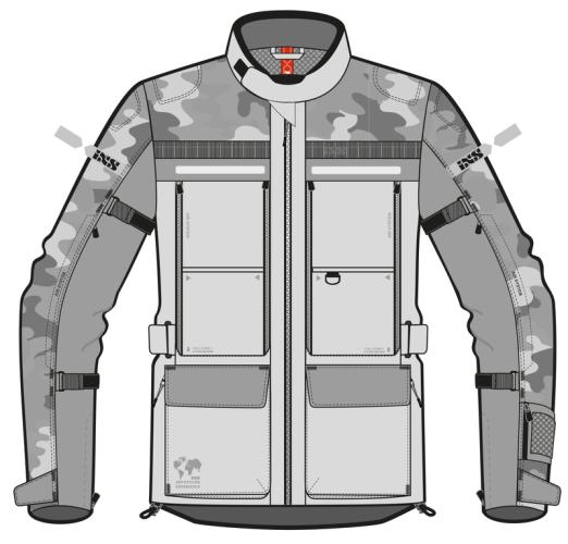 iXS Motorradjacke Tour Jacke Montevideo-Air 3.0 - camouflage-hellgrau (Grösse: 3XL) von iXS