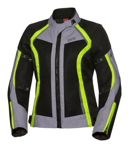 iXS Motorradjacke Damen Sport Andorra-Air - schwarz-grau-gelb (Grösse: D3XL) von iXS