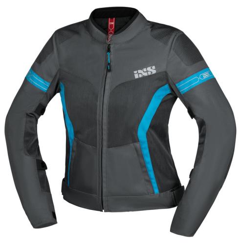 iXS Sport Damen Jacke Trigonis-Air - darkgrey-grey-Turquoise (Grösse: DL) von iXS