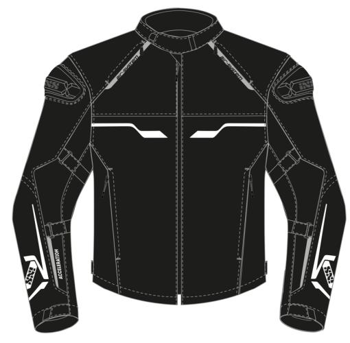 iXS Motorradjacke Sport Jacke Hexalon-ST - schwarz-weiss (Grösse: 4XL) von iXS