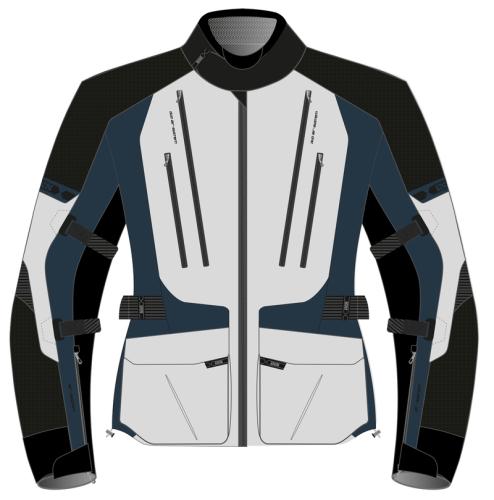 iXS Tour Jacke Lennik-ST - brightgrey-blue-black (Grösse: 4XL) von iXS