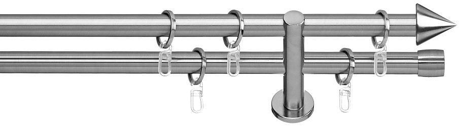 indeko Gardinenstange »Brig«, 2 läufig-läufig, Fixmass, Komplett-Set inkl. Ringen und Montagematerial von indeko