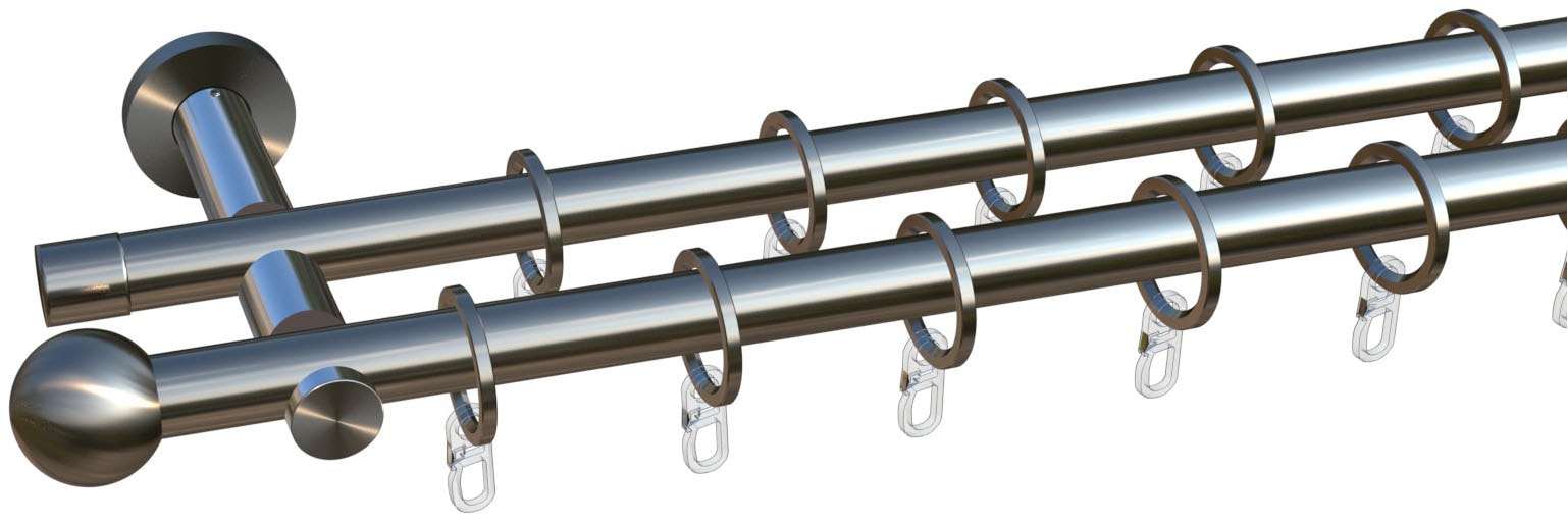 indeko Gardinenstange »Formentor«, 2 läufig-läufig, Fixmass, Komplett-Set inkl. Ringen und Montagematerial indeko Gardinenstange »Formentor«, 2 läufig-läufig, Fixmass, Komplett-Set inkl. Ringen und Montagematerial von indeko