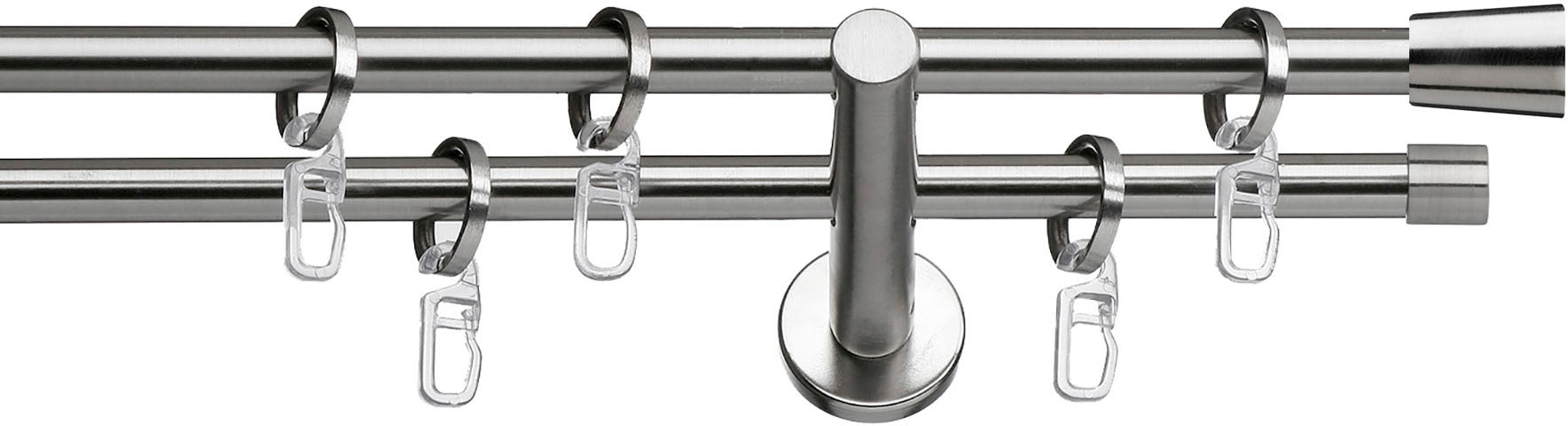 indeko Gardinenstange »Granada«, 2 läufig-läufig, Fixmass, Komplett-Set inkl. Ringen und Montagematerial indeko Gardinenstange »Granada«, 2 läufig-läufig, Fixmass, Komplett-Set inkl. Ringen und Montagematerial von indeko