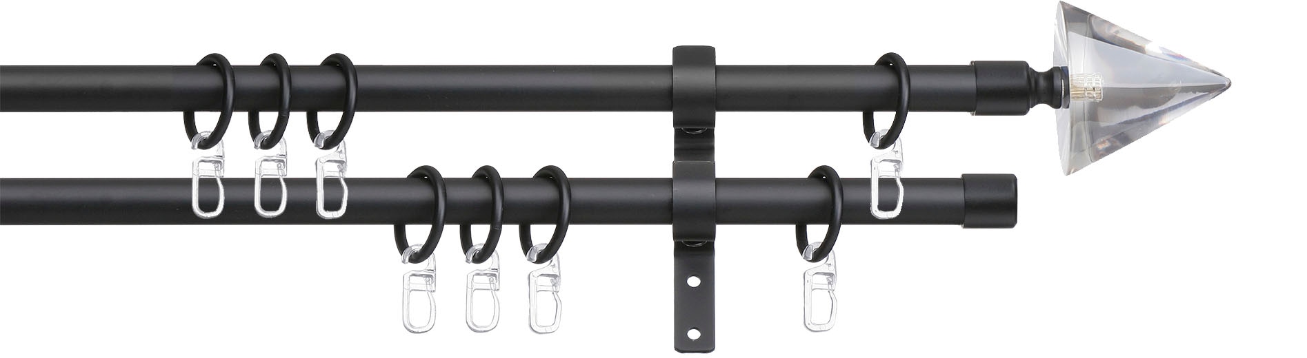 indeko Gardinenstange »Kegel Glas klar«, 2 läufig-läufig, Fixmass, Komplett-Set inkl. Ringen und Montagematerial indeko Gardinenstange »Kegel Glas klar«, 2 läufig-läufig, Fixmass, Komplett-Set inkl. Ringen und Montagematerial von indeko